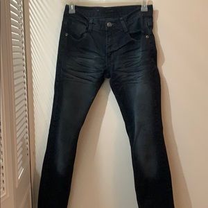 Men’s black faded skinny jeans